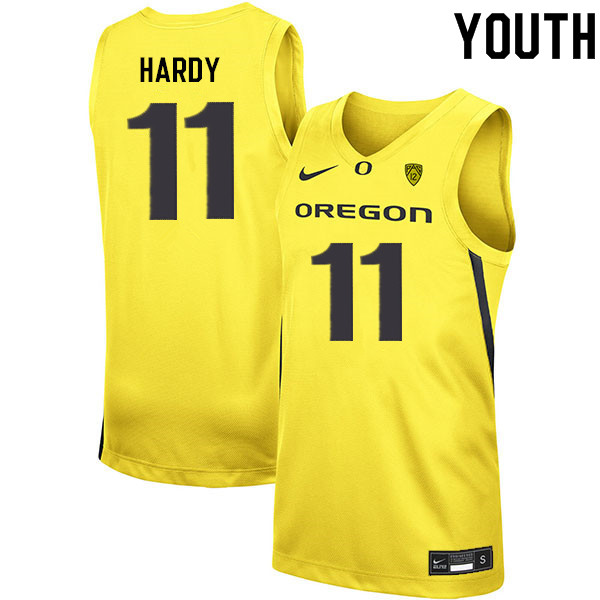 Youth #11 Amauri Hardy Oregon Ducks College Basketball Jerseys Sale-Yellow